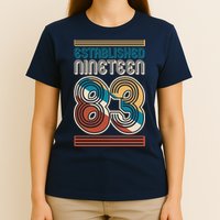 Retro Established Nineteen 83 1983 40th Birthday T-Shirt