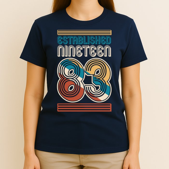 Retro Established Nineteen 83 1983 40th Birthday T-Shirt