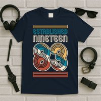 Retro Established Nineteen 83 1983 40th Birthday T-Shirt