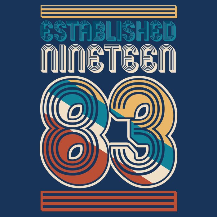 Retro Established Nineteen 83 1983 40th Birthday T-Shirt