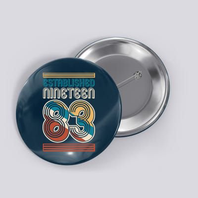 Retro Established Nineteen 83 1983 40th Birthday Button