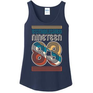 Retro Established Nineteen 83 1983 40th Birthday Ladies Essential Tank