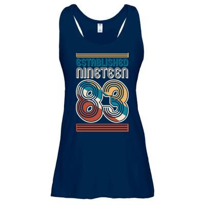 Retro Established Nineteen 83 1983 40th Birthday Ladies Essential Flowy Tank