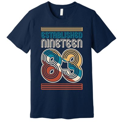 Retro Established Nineteen 83 1983 40th Birthday Premium T-Shirt