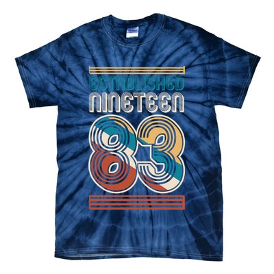 Retro Established Nineteen 83 1983 40th Birthday Tie-Dye T-Shirt