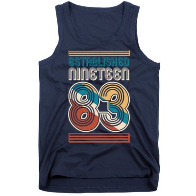 Retro Established Nineteen 83 1983 40th Birthday Tank Top