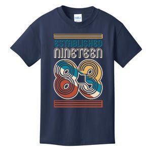 Retro Established Nineteen 83 1983 40th Birthday Kids T-Shirt