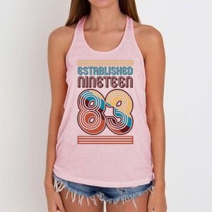 Retro Established Nineteen 83 1983 40th Birthday Women's Knotted Racerback Tank