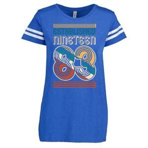 Retro Established Nineteen 83 1983 40th Birthday Enza Ladies Jersey Football T-Shirt