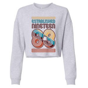 Retro Established Nineteen 83 1983 40th Birthday Cropped Pullover Crew