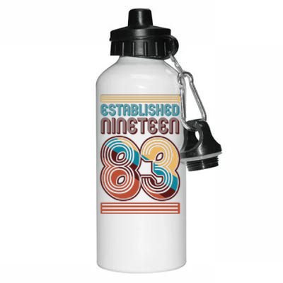 Retro Established Nineteen 83 1983 40th Birthday Aluminum Water Bottle 