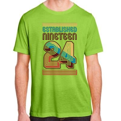 Retro Established Nineteen 24 1924 100th Birthday Adult ChromaSoft Performance T-Shirt