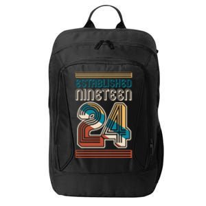 Retro Established Nineteen 24 1924 100th Birthday City Backpack