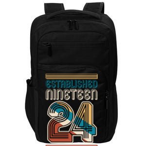 Retro Established Nineteen 24 1924 100th Birthday Impact Tech Backpack