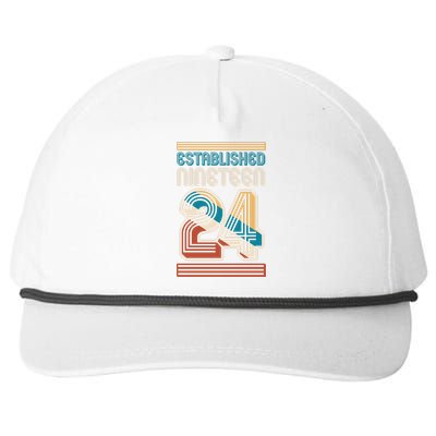 Retro Established Nineteen 24 1924 100th Birthday Snapback Five-Panel Rope Hat