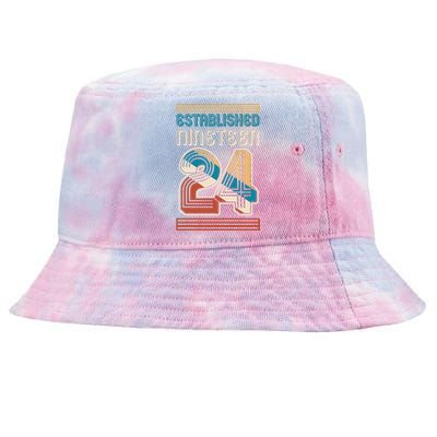 Retro Established Nineteen 24 1924 100th Birthday Tie-Dyed Bucket Hat