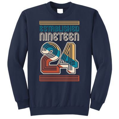 Retro Established Nineteen 24 1924 100th Birthday Sweatshirt