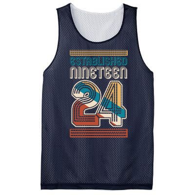 Retro Established Nineteen 24 1924 100th Birthday Mesh Reversible Basketball Jersey Tank