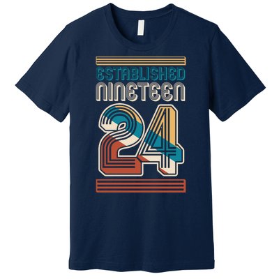 Retro Established Nineteen 24 1924 100th Birthday Premium T-Shirt