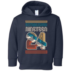 Retro Established Nineteen 24 1924 100th Birthday Toddler Hoodie