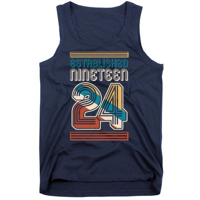 Retro Established Nineteen 24 1924 100th Birthday Tank Top