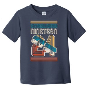 Retro Established Nineteen 24 1924 100th Birthday Toddler T-Shirt