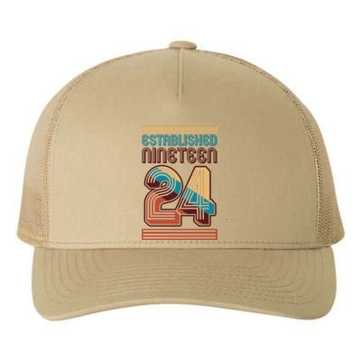 Retro Established Nineteen 24 1924 100th Birthday Yupoong Adult 5-Panel Trucker Hat