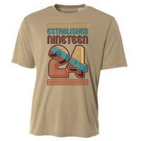 Retro Established Nineteen 24 1924 100th Birthday Cooling Performance Crew T-Shirt