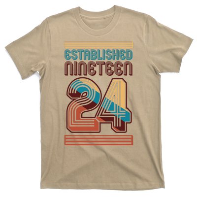 Retro Established Nineteen 24 1924 100th Birthday T-Shirt