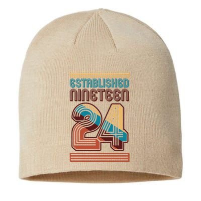 Retro Established Nineteen 24 1924 100th Birthday Sustainable Beanie