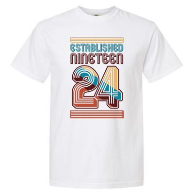 Retro Established Nineteen 24 1924 100th Birthday Garment-Dyed Heavyweight T-Shirt