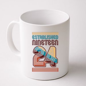 Retro Established Nineteen 24 1924 100th Birthday Coffee Mug