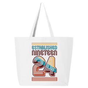 Retro Established Nineteen 24 1924 100th Birthday 25L Jumbo Tote