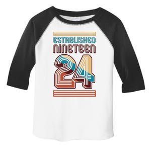 Retro Established Nineteen 24 1924 100th Birthday Toddler Fine Jersey T-Shirt