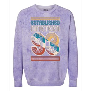 Retro Established Nineteen 93 1993 30th Birthday Colorblast Crewneck Sweatshirt