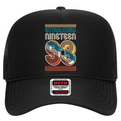 Retro Established Nineteen 93 1993 30th Birthday Trucker Hat