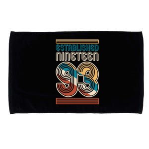 Retro Established Nineteen 93 1993 30th Birthday Microfiber Hand Towel