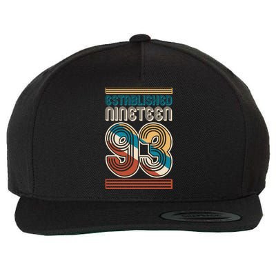 Retro Established Nineteen 93 1993 30th Birthday Wool Snapback Cap