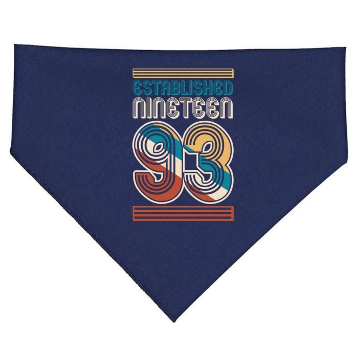 Retro Established Nineteen 93 1993 30th Birthday USA-Made Doggie Bandana