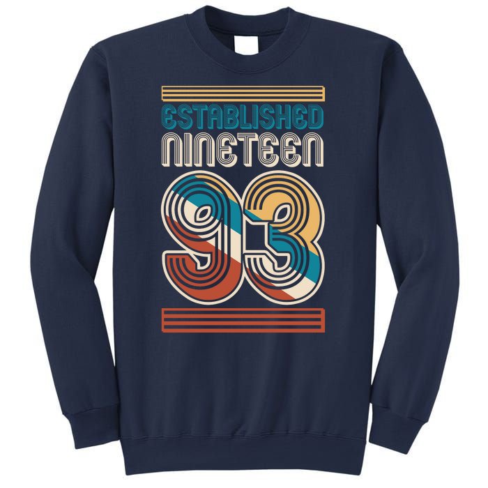 Retro Established Nineteen 93 1993 30th Birthday Sweatshirt