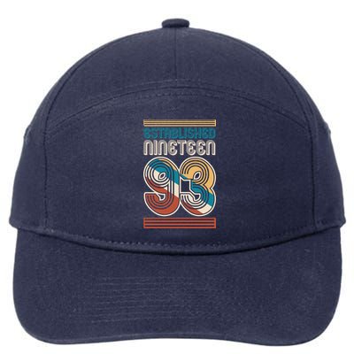 Retro Established Nineteen 93 1993 30th Birthday 7-Panel Snapback Hat