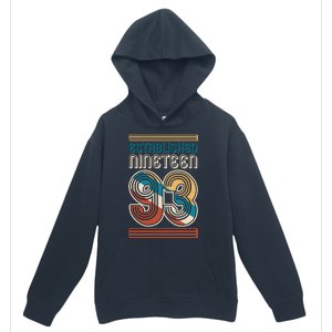 Retro Established Nineteen 93 1993 30th Birthday Urban Pullover Hoodie