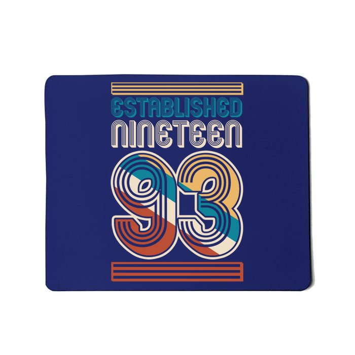 Retro Established Nineteen 93 1993 30th Birthday Mousepad