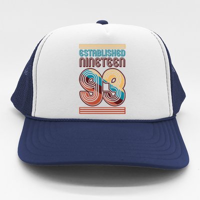 Retro Established Nineteen 93 1993 30th Birthday Trucker Hat