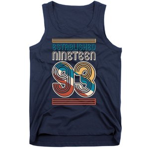 Retro Established Nineteen 93 1993 30th Birthday Tank Top