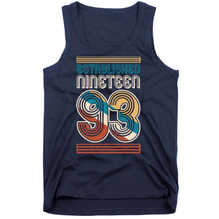 Retro Established Nineteen 93 1993 30th Birthday Tank Top