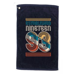 Retro Established Nineteen 93 1993 30th Birthday Platinum Collection Golf Towel