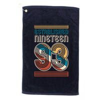 Retro Established Nineteen 93 1993 30th Birthday Platinum Collection Golf Towel