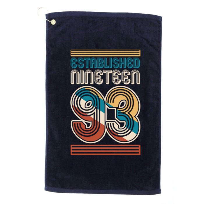 Retro Established Nineteen 93 1993 30th Birthday Platinum Collection Golf Towel