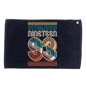 Retro Established Nineteen 93 1993 30th Birthday Grommeted Golf Towel